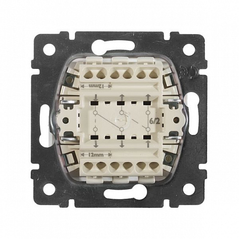 Переключатель проходной двухклавишный 10A Алюминий. Legrand. Valena