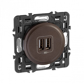 Зарядное устройство 2xUSB 2400 мА Графит. Celiane. Legrand