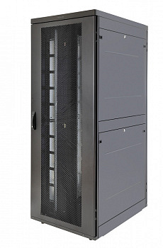 Шкаф серверный напольный D9000, IP20, 42U, 1955х750х1200, дверь: перфорация, задняя дверь: двойная распашная, перфорация, боковая панель: сплошная, сварной, цвет: чёрный
