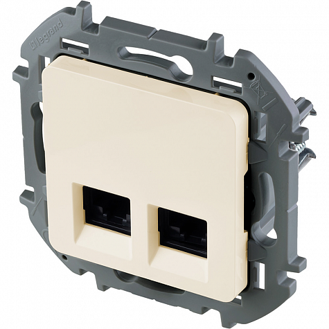 Двойная розетка RJ 45 - категория 6 - UTP - INSPIRIA - слоновая кость