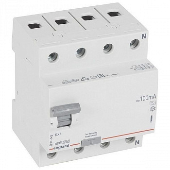 УЗО RX3 4П 100mA 25А тип AC. Legrand