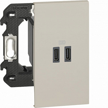 Зарядное устройство USB Стандарты С-С 3000мА 2 модуля Цвет Песочный LIVING NOW