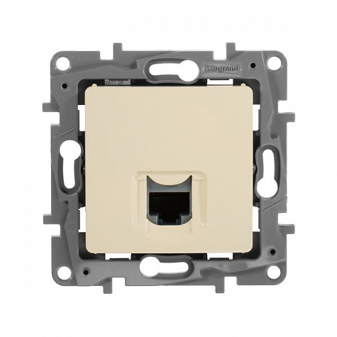 Розетка компьютерная RJ45 UTP кат.5e Слоновая кость. Legrand Etika