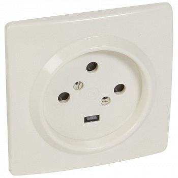 Розетка силовая 3К+З 20А на винтах, Белый. Legrand арт 055455