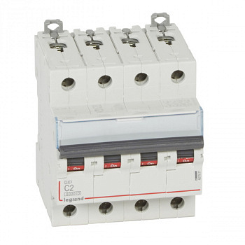 Автоматический выключатель DX3 6000 10kA 2A 4П тип С. Legrand