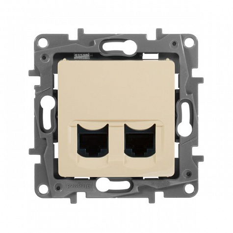 Розетка двойная компьютерная RJ45 UTP Слоновая кость. Legrand Etika