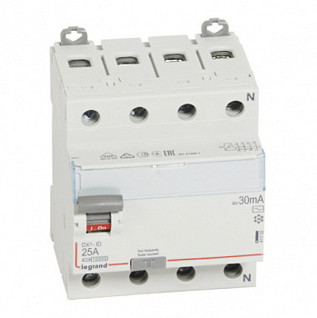УЗО DX3 4П 30mA 25А тип AC N справ. Legrand