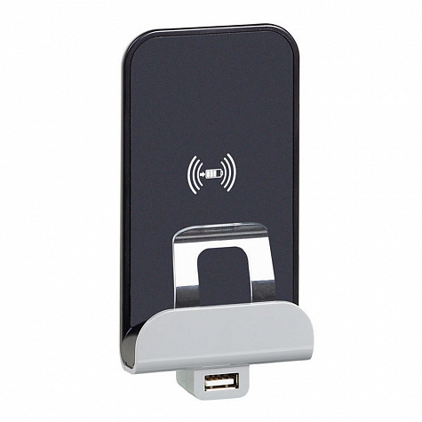 Беспроводное зарядное устройство Qi 1А с дополнительным разьемом USB A 5В 2,4А. Etika. Цвет Белый
