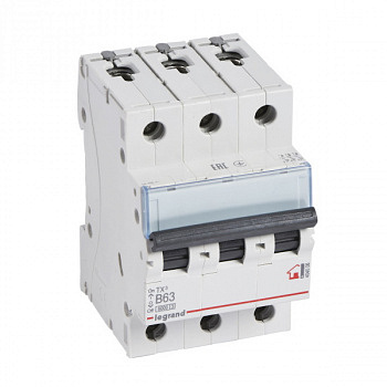 Автоматический выключатель TX3 6kA 63A 3П тип В. Legrand